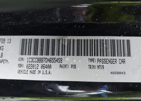 2013 Chrysler 200 Touring z USA, uszkodzony, nr VIN 1C3CCBBB7DN655459